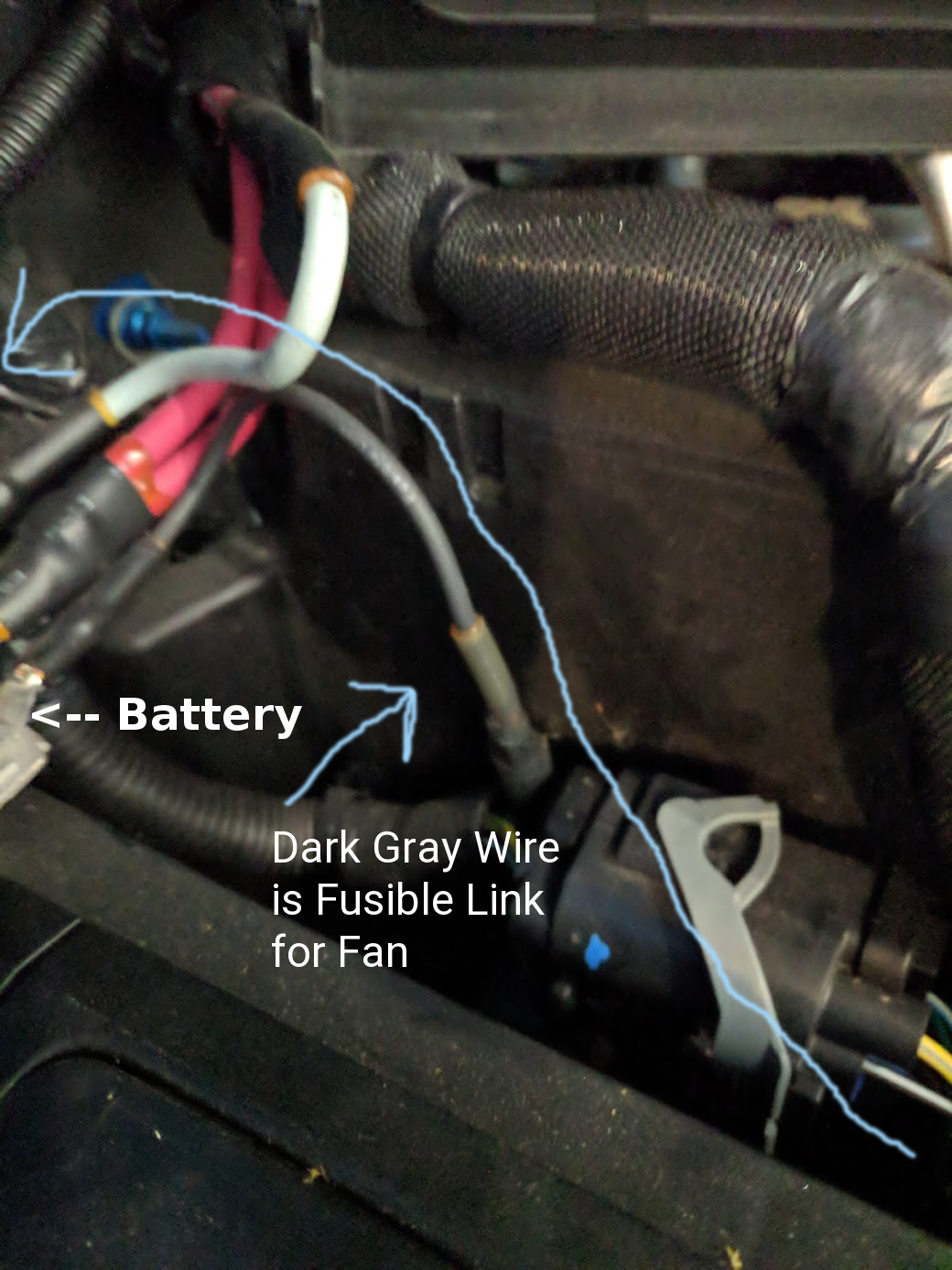 The Fusible Link Connecting to the Battery